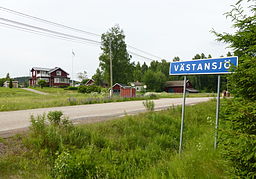 Södra vägskylten till Västansjö