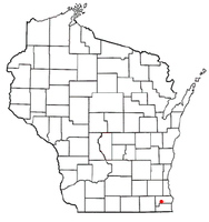 Location of the Town of Dover, Racine County, Wisconsin