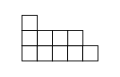 The Young diagram (French orientation) of partition 5 + 4 + 1