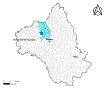 Saint-Christophe-Vallon dans l'intercommunalité en 2020.