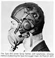 Type B-6 winter flying helmet with A-9 oxygen mask, WW2 vintage