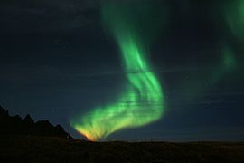 The Aurora Borealis is visible in all of Vesterålen. Andøy, October 2007.