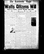 An early African American newspaper in Southern California, The California Eagle, from 1916