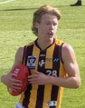 Cameron Mackenzie playing for the Box Hill Football Club in 2023