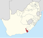 Situación geográfica de Ciskei (mapa político de Sudáfrica)