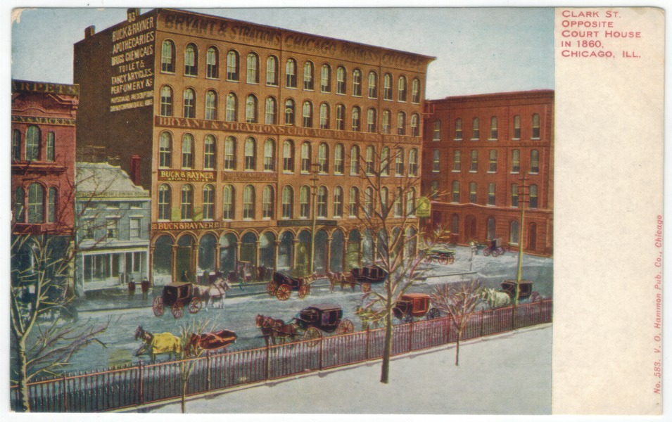 Clark Street Opposite Court House in 1860