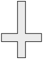 Szent Péter-kereszt (Péterkereszt, en: Saint Peter's Cross, Peter cross, inverted cross, de: Petruskreuz), megfordított latin kereszt. Ilyenen végezték ki Szent Pétert (67-ben), aki maga kérte, hogy fejjel lefelé feszítsék meg, mert nem tartotta magát méltónak arra, hogy ugyanúgy haljon meg, mint Jézus. Újabban sátánisták által használt jelkép.