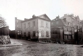 Graham Brothers fabrik vid Garvargatan/Kungsholmstorg omkring 1906.