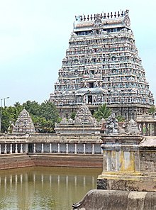 A view of north-side gopuram of the temple উত্তর দিক থেকে মন্দিরের গোপুরমের দৃশ্য