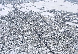 Vy över stadsdelen Echterdingen. Vid övre bildkanten syns även en del av Leinfelden.