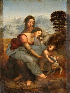The Virgin and Child with Saint Anne, by Leonardo da Vinci (edited by Dcoetzee)