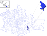 Location of the municipality in Oaxaca