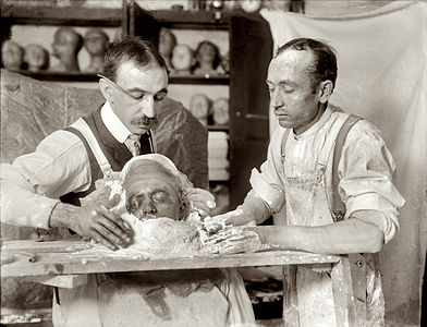 Making of a death mask, by the Bain News Service (edited by AutoGyro)