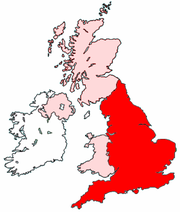 England's location within the UK