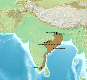 기원전 20년경 마하메가바하나 왕조의 강역.[1]