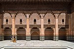 One of the galleries along the side of the courtyard; the upper floor windows belong to the dormitory rooms