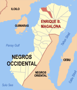 Map of Negros Occidental with Enrique B. Magalona highlighted