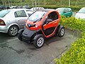 Renault Twizy compared to a regular-sized car