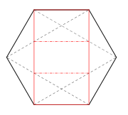 Rectangle de format '"`UNIQ--postMath-00000058-QINU`"' inscrit dans un hexagone.