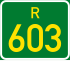 Regional route R603 shield