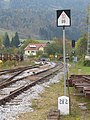 Der folgende 99 Meter lange Abschnitt nach der Station Bohinjska Bi­stri­ca der Wocheiner Bahn weist eine Steigung von 10 ‰ auf.