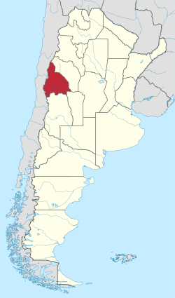 圣胡安省在阿根廷的位置