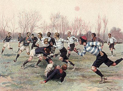 Stade Français vs Racing Club, by Georges Scott (restored by Adam Cuerden)
