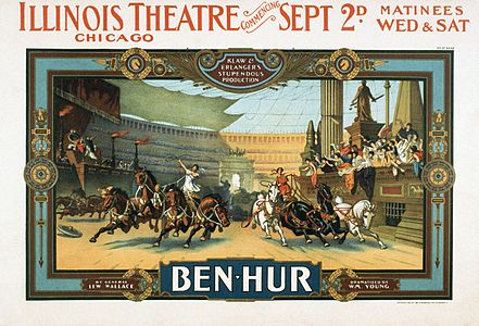 Ben-Hur poster, by Strobridge & Co. Lith. (restored by Adam Cuerden)