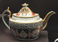 Teapot and stand, New Oval shape, c. 1800-1805