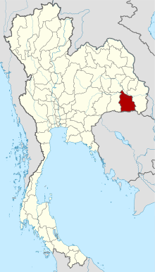 Map of Thailand highlighting Sisaket province