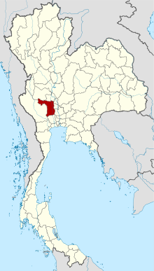Map of Thailand highlighting Suphan Buri province