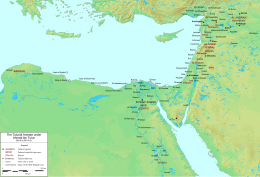 Geophysical map of the Eastern Mediterranean, with cities marked in black and provinces in red