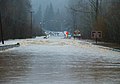 U.S. Highway 101 north of Shelton flooded over by nearly four feet of floodwaters from the Skokomish River in Washington State. Photo taken December 3, 2007 at the height of the Great Coastal Gale of 2007.