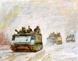 APC by David E. Graves, Vietnam Combat Artists Program, CAT IX, 1969–70. Courtesy of National Museum of the U.S. Army