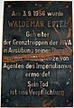 Il memoriale tedesco-orientale alla guardia di frontiera Waldemar Estel, ucciso sul confine il 3 settembre 1956. La DDR incolpò della morte gli "agenti imperialisti".