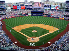 Wide shot of the new Yankee Stadium.