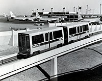 Vought Airtrans passenger vehicle in operation at DFW International Airport