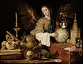 Image 6 Vanitas Painting: Antonio de Pereda Allegory of Vanity, a vanitas completed by Antonio de Pereda between 1632 and 1636. Works in this category of symbolic art, especially associated with still life paintings of 16th- and 17th-century Flanders and the Netherlands, refer to the traditional Christian view of earthly life and the worthless nature of all earthly goods and pursuits. The Latin noun vanĭtās means "emptiness" and derives its prominence from Ecclesiastes. Common symbols in vanitas include skulls, rotten fruit; bubbles; smoke, watches, hourglasses, and musical instruments. More selected pictures