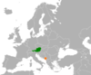 Location map for Austria and Montenegro.