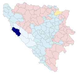 Location of the Municipality of Bosansko Grahovo within Bosnia and Herzegovina