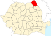 Map of Romania highlighting Botoșani County