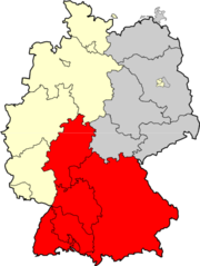 Territoire de la Regionalliga Süd de 1963 à 1974