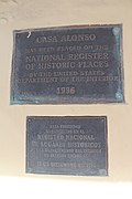 Casa Alonso National Register of Historic Places dedication plaque.