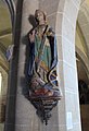 Statue de Sainte-Catherine d'Alexandrie, du XVe siècle en pierre calcaire avec peinture polychrome.