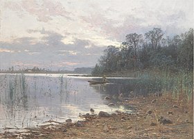 Пейзаж озера в сумерках, 1887