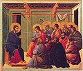 Image 29Jesus' Farewell Discourse to his eleven remaining disciples after the Last Supper, from the Maestà by Duccio (from Jesus in Christianity)
