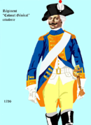 The uniform of a French cavalry regiment in 1786.