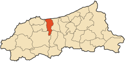 Localização da cidade dentro da província de Jijel