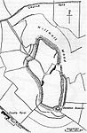 Compton Dundon hillfort with Dundon Beacon, east of Dundon