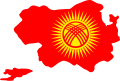 Flag map of all territories occupied by Kyrgyzstan